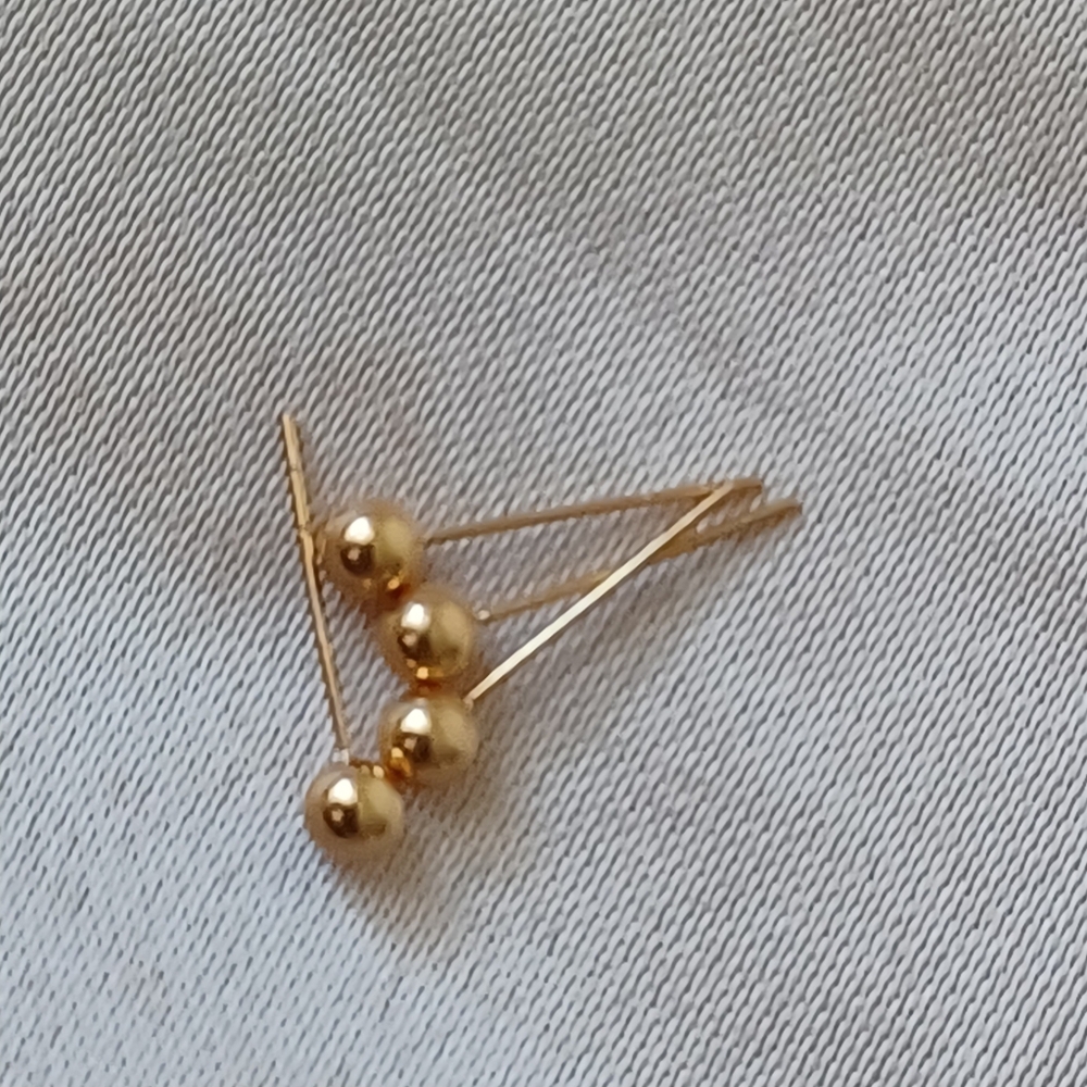 18k Gold Ball  Earrings